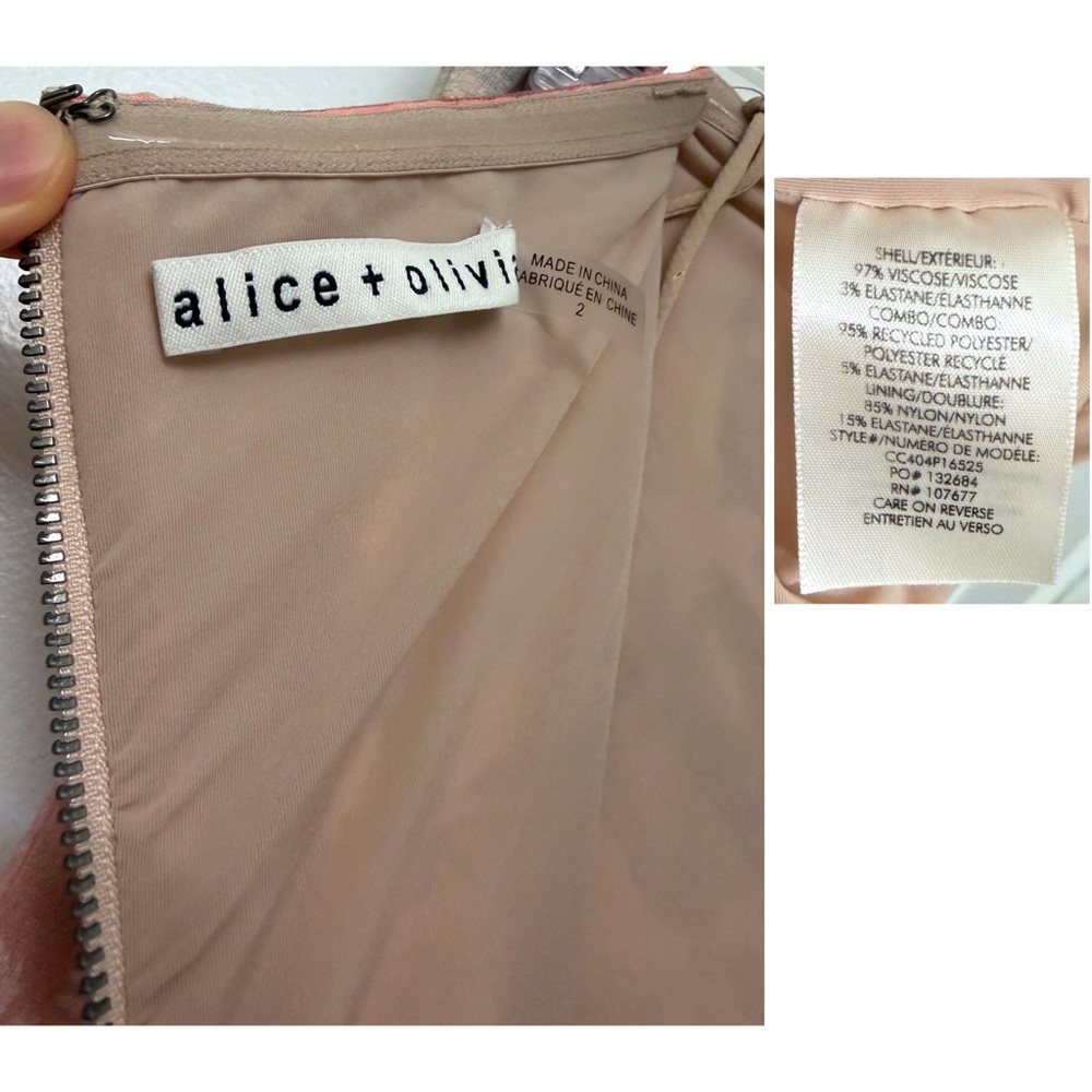 Alice + Olivia Versailles Delora Strapless Maxi Dress Pink Butterfly 2 - Picture 3 of 16